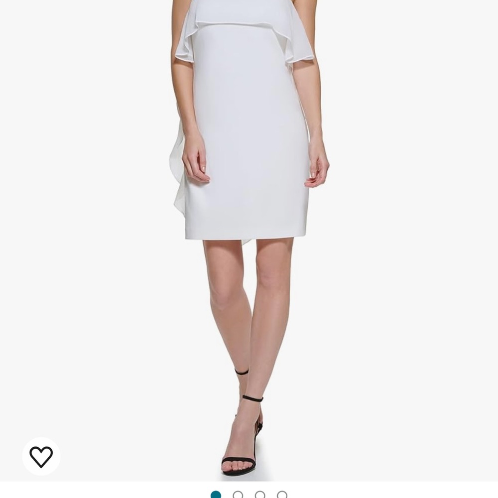 DKNY NWT sz 16 Women’s Sleeveless Square Neck Ruffle Midi Dress - Picture 9 of 10